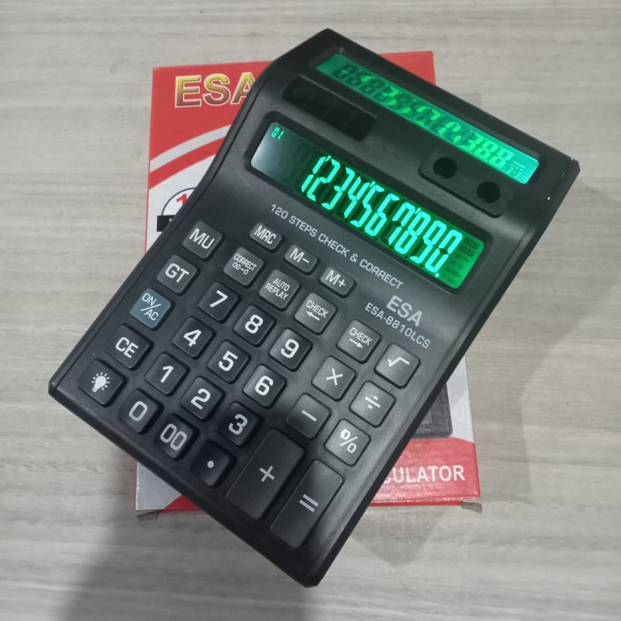 

Kalkulator Esa 8810 Layar Lcd Led Menyala Calculator 12 Digit 2 Layar - Hitam