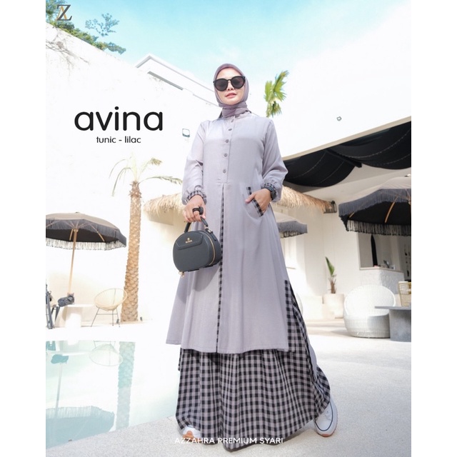 Avina set (tunik+rok) by Azzahra premium syarii