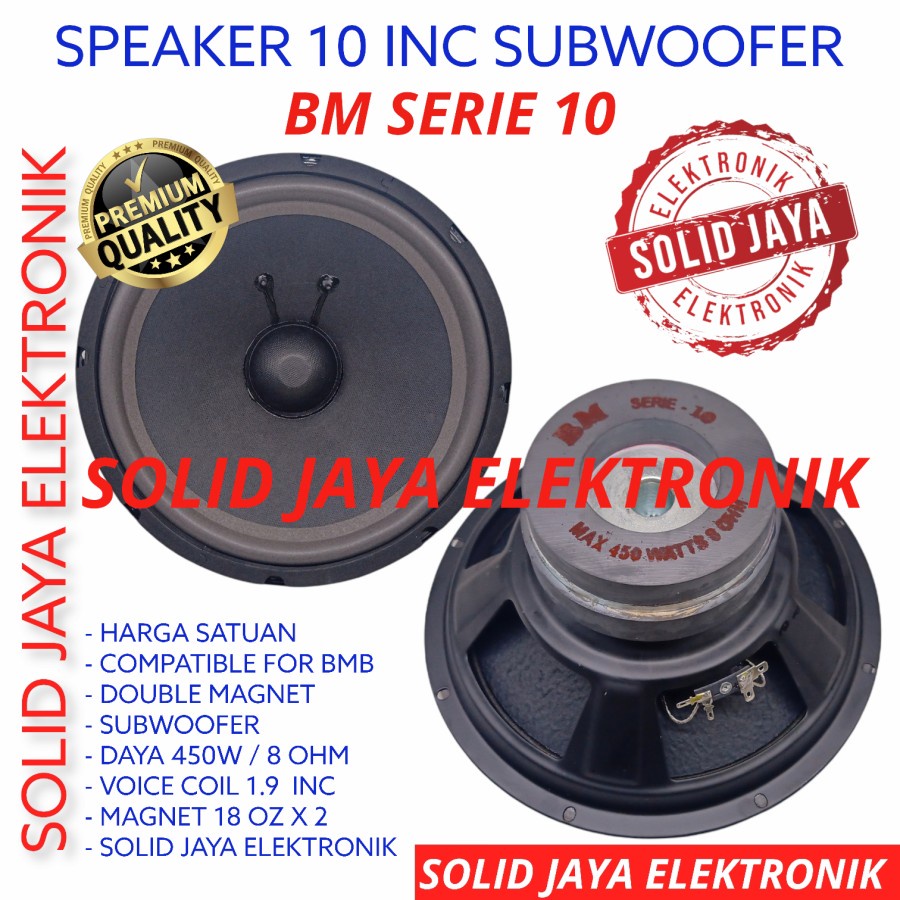 SPEAKER BM 10 INC SUBWOOFER SUB WOOFER FOR BMB DOUBLE MAGNET KARAOKE 10 INCH IN 10IN 10INC 10INCH 10&quot; MIDLE MID BASS VOKAL VOCAL KARAOKE BM 2 MAGNET