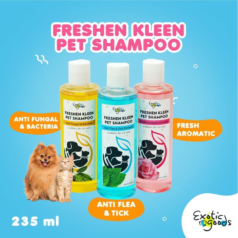 FRESHEN KLEEN PET SHAMPOO SAMPO ANJING KUCING KELINCI SHAMPO HEWAN SHAMPOO ANTI JAMUR SAMPO ANTI BAKTERI PET SHAMPO SEBAZOLE SHAMPO ANTI KUTU FLEA TICK DOG CAT SHAMPOO ANTI ODOR SAMPO SUGARGLIDER SHAMPO SCABIES MICONAZOLE SALICYLIC ACID SHAMPOO NATURAL