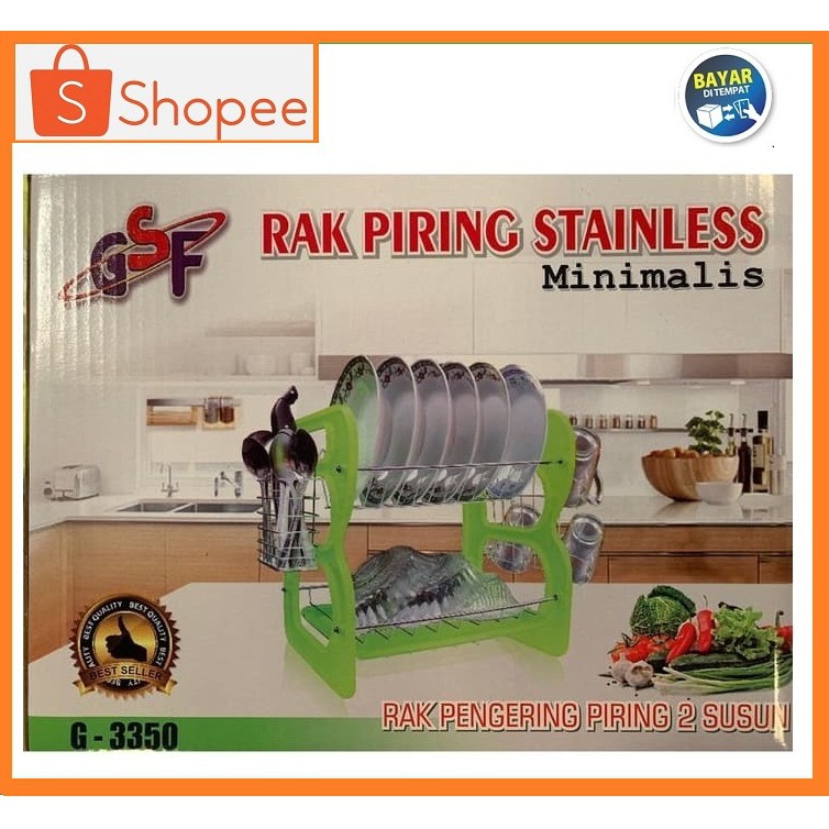 Rak Piring Stainless Steel 2 Susun / Dish Drainer GSF G 3350 minimalis