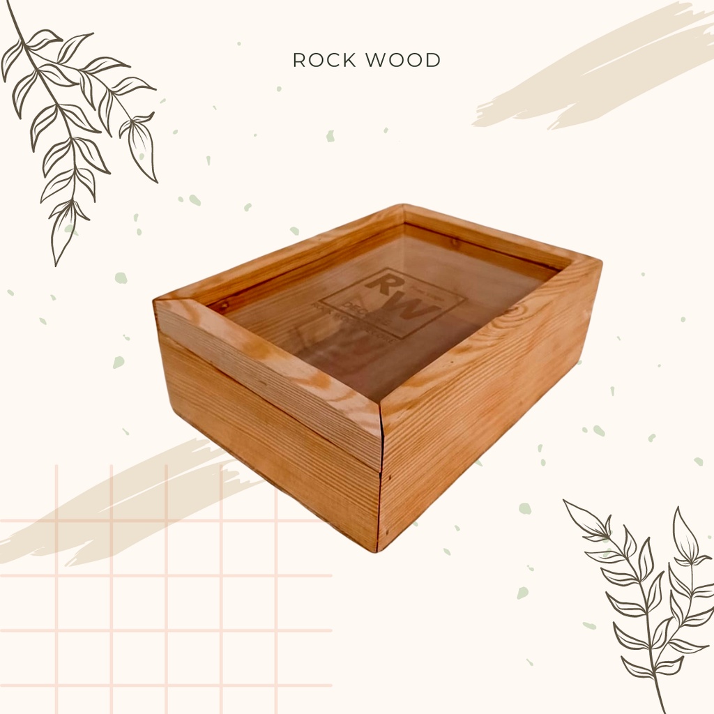 

[Bisa Custom] Sliding Box Acrilic Uk Luar 22 x 16 x T=7,5 Kayu Hampers Parcel Kado Hadiah Lebaran Ramadhan Premium Murah