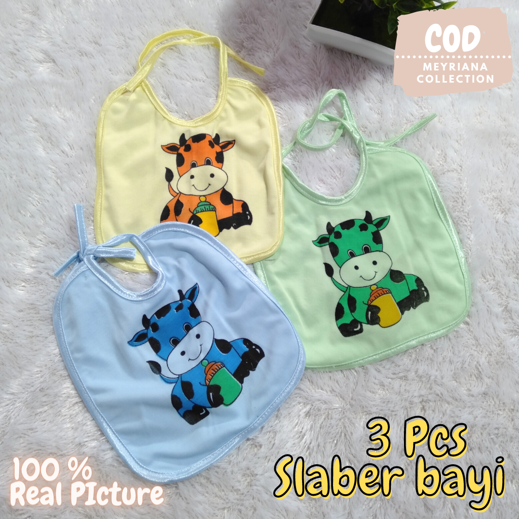 3 Pcs Slabber Bayi / Celemek Makan Bayi / Slabber anti air