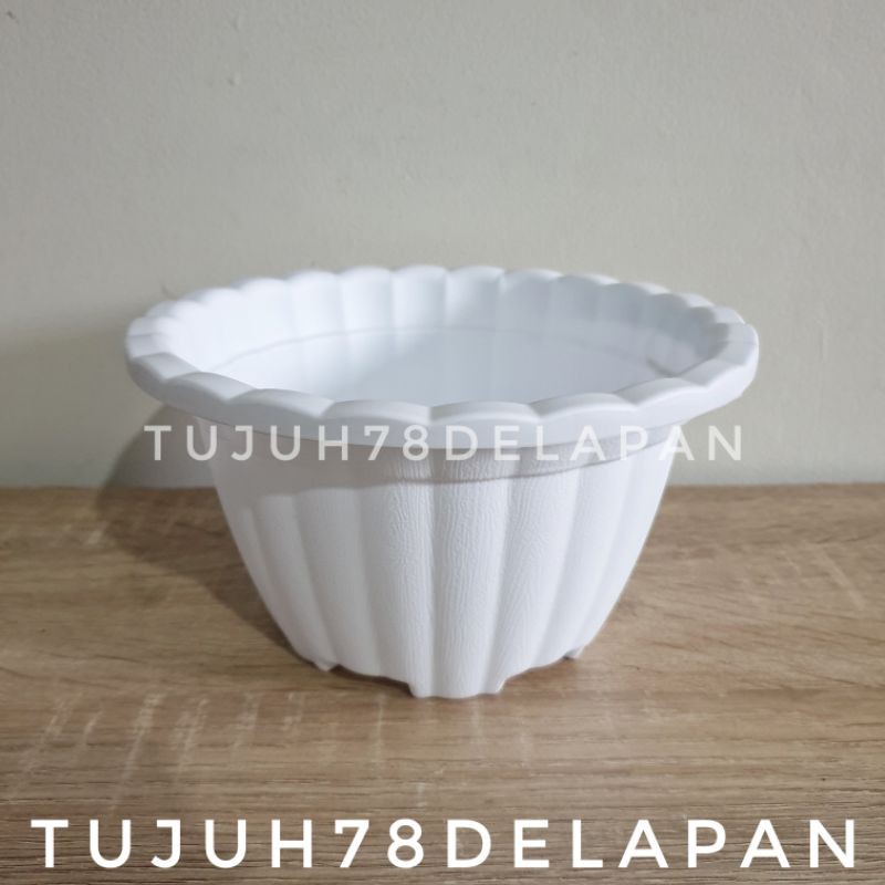 Pot Tulip 20cm - Pot Bunga Plastik Putih - Pot Bunga Tulip 20cm