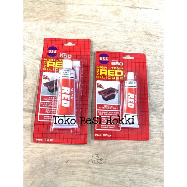 

Red Silikon / Lem Red Silicon 30gram & 70gram / Lem Kaca Merah
