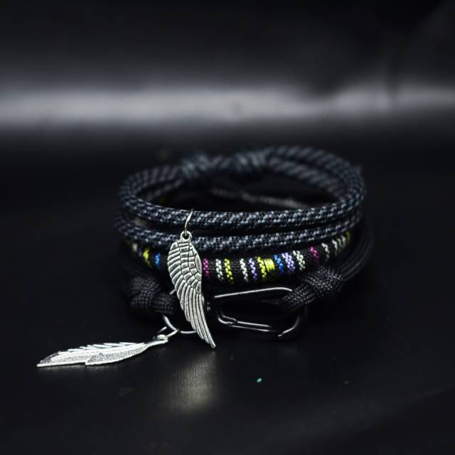Gelang Tali Jangkar Paket Hitam Daun
