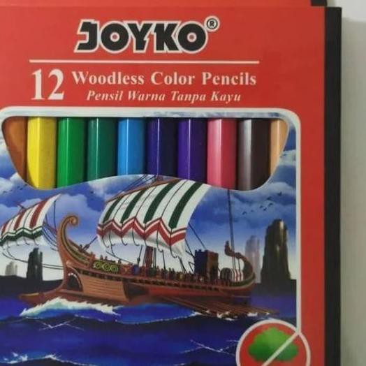 

Diskon!! KODE-655 Pensil Warna Woodless CP-107 Joyko 12 Warna