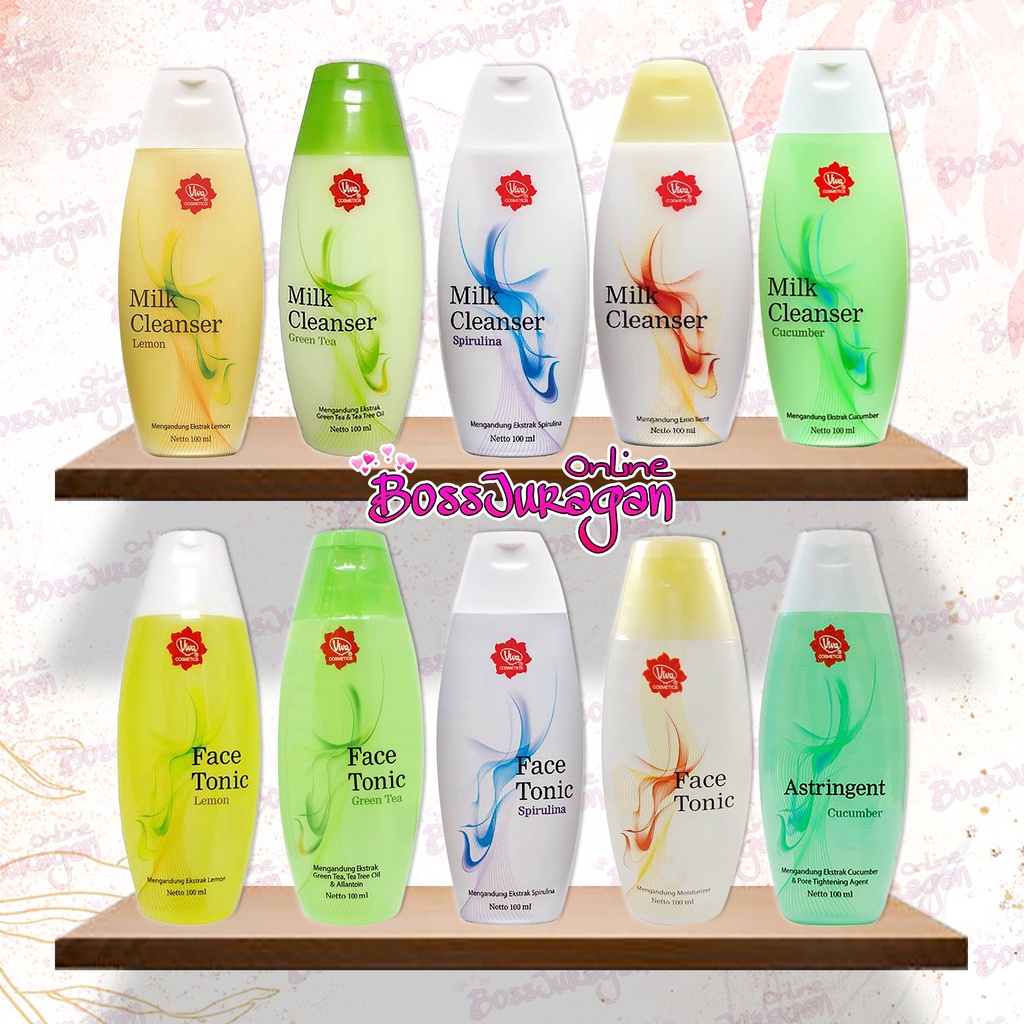 (BOSS) VIVA Skincare Series - Viva Face Tonic | Viva Milk cleanser | Viva Air mawar - 100ml