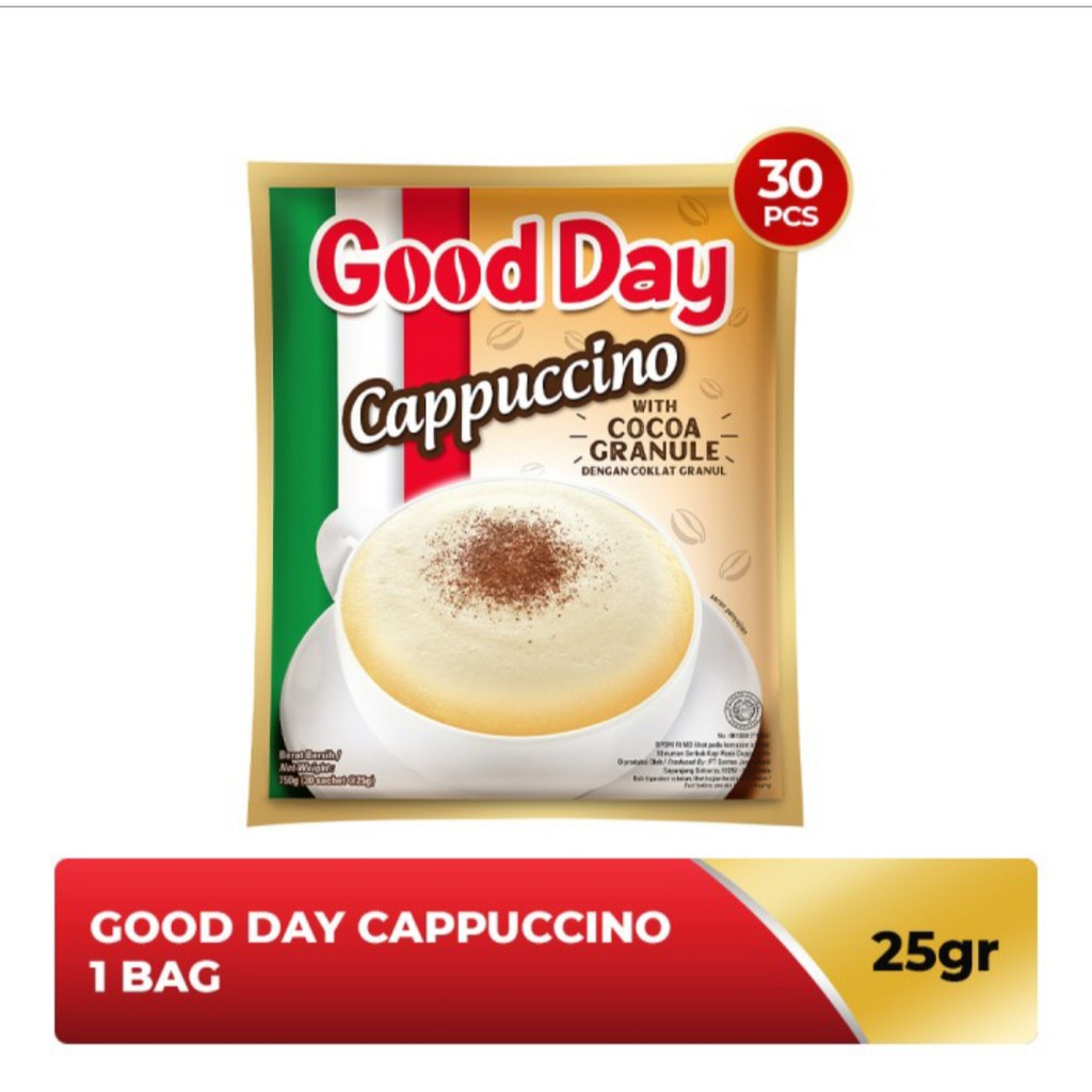 

Good Day Cappuccino Bag (30 Sachet x 25 Gram)