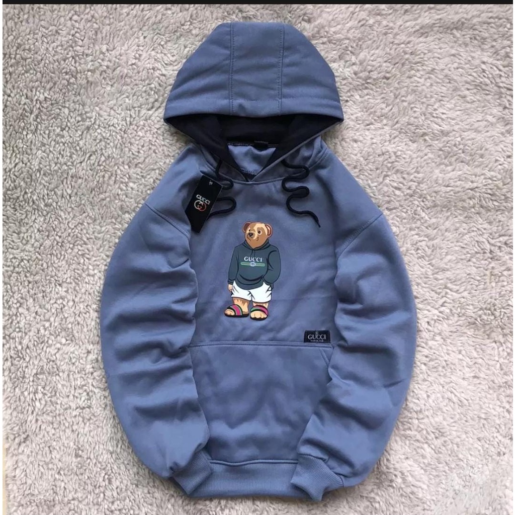 COD - JAKET HOODIE GUCCI BEAR ORIGINAL DISTRO - SWEATER HOODIE GUCCI WHAITE ORIGINAL DISTO UNTUK PRIA DAN WANITA PREMIUM