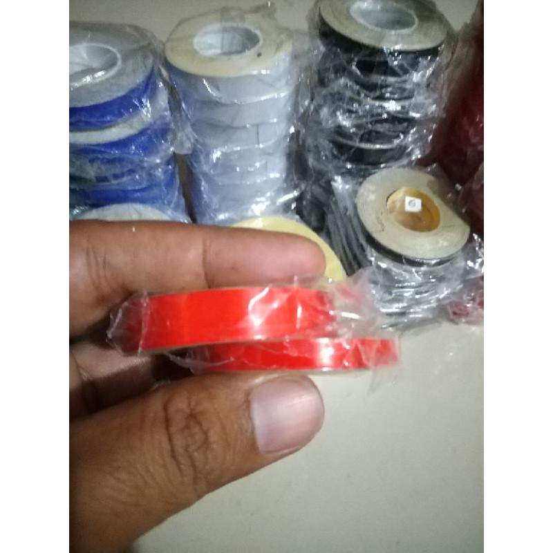 Stiker Skotlet 5 Meter Lis Velg Motor Mobil Sepeda List Velg Lebar 0,6Cm 1Cm Glow Nyala Kena Cahaya
