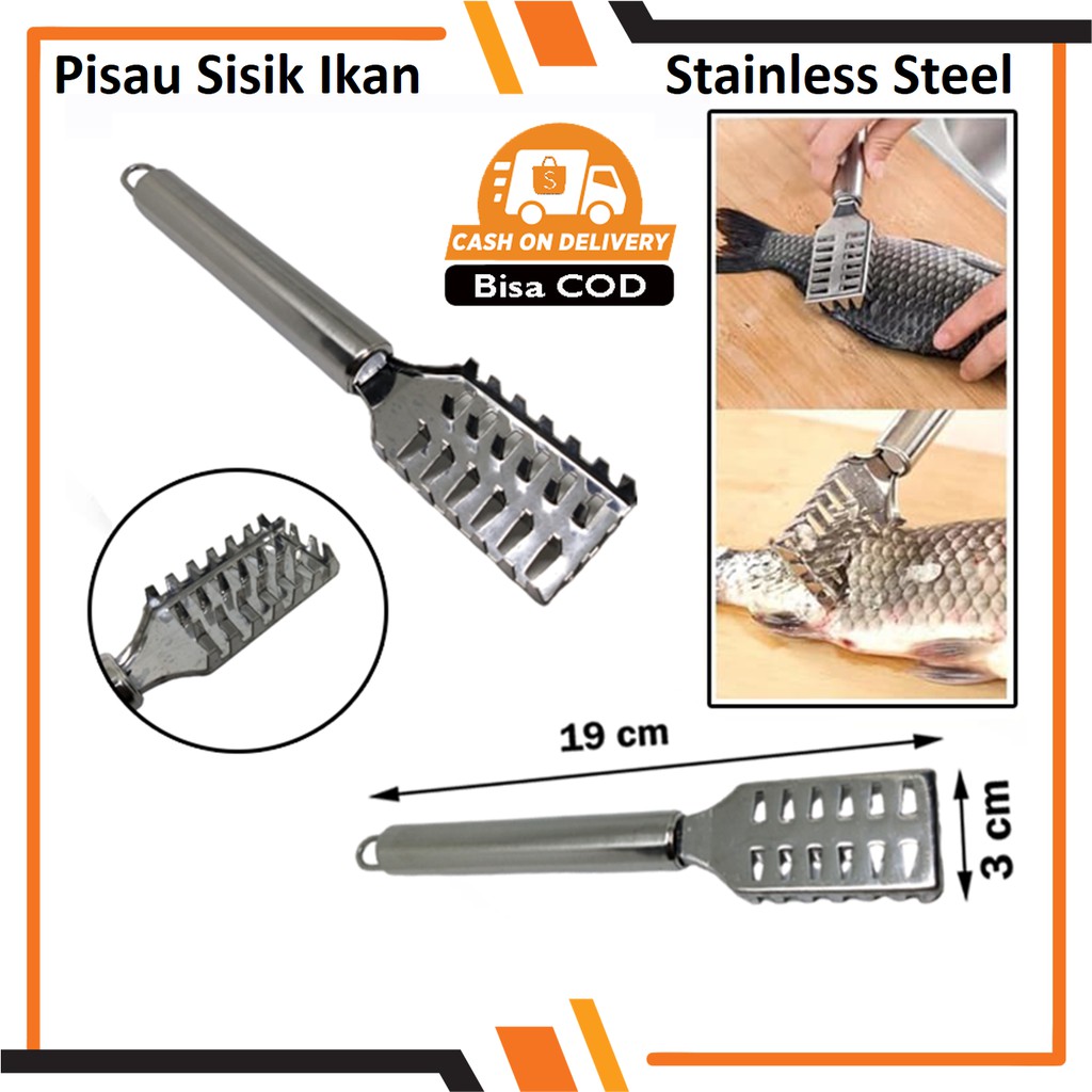 Alat Pembersih Sisik Ikan Stainless Anti Karat / Pisau Pembersih Sisik Ikan