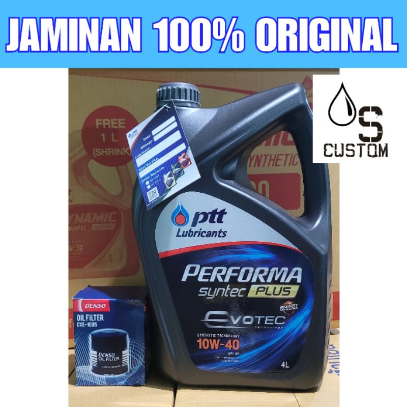 Paket Oli Jazz Brio HRV BRV Mobilio PTT 10W40 API SP 4L + Filter Oli