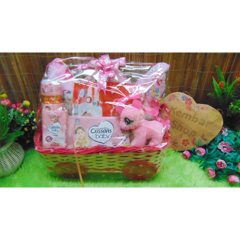 kembarshop FREE KARTU UCAPAN Paket Parcel Kado Bayi Perempuan Baru Lahir Kereta Little Pony
