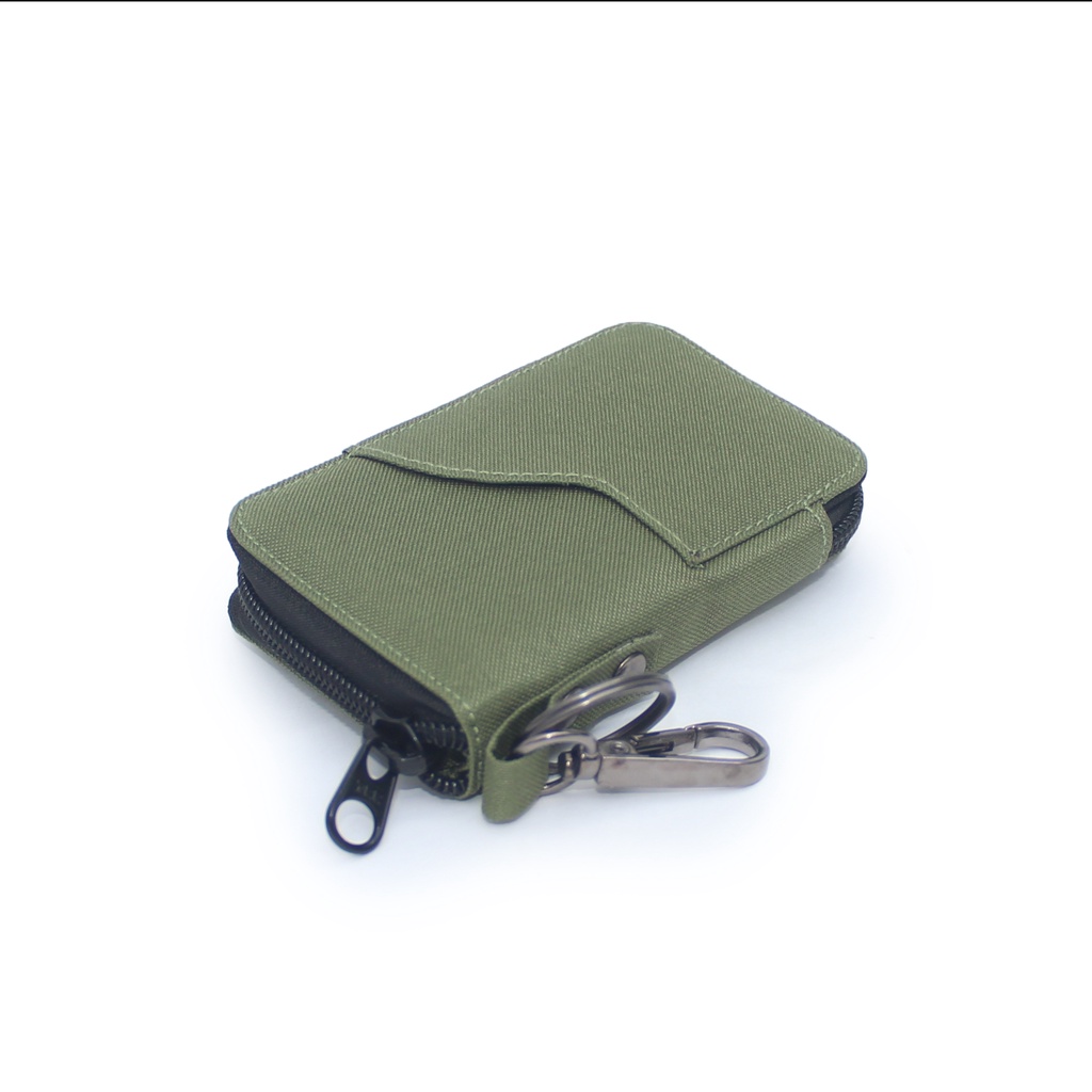 EMDS128 Dompet STNK Mobil Motor kartu Gantungan Kunci Remote Keyless HIJAU ARMY