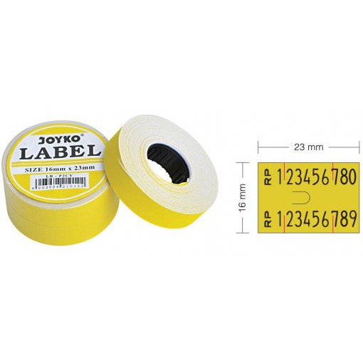 (1/2 slopan) label refill isi labeller stiker tag harga nama kode barang putih kuning 1-2 line baris