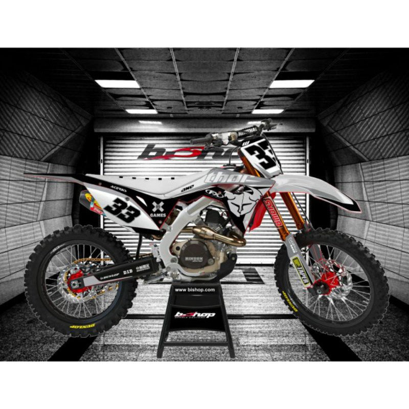 Decal Variasi full body Honda Crf 150 Putih Gold