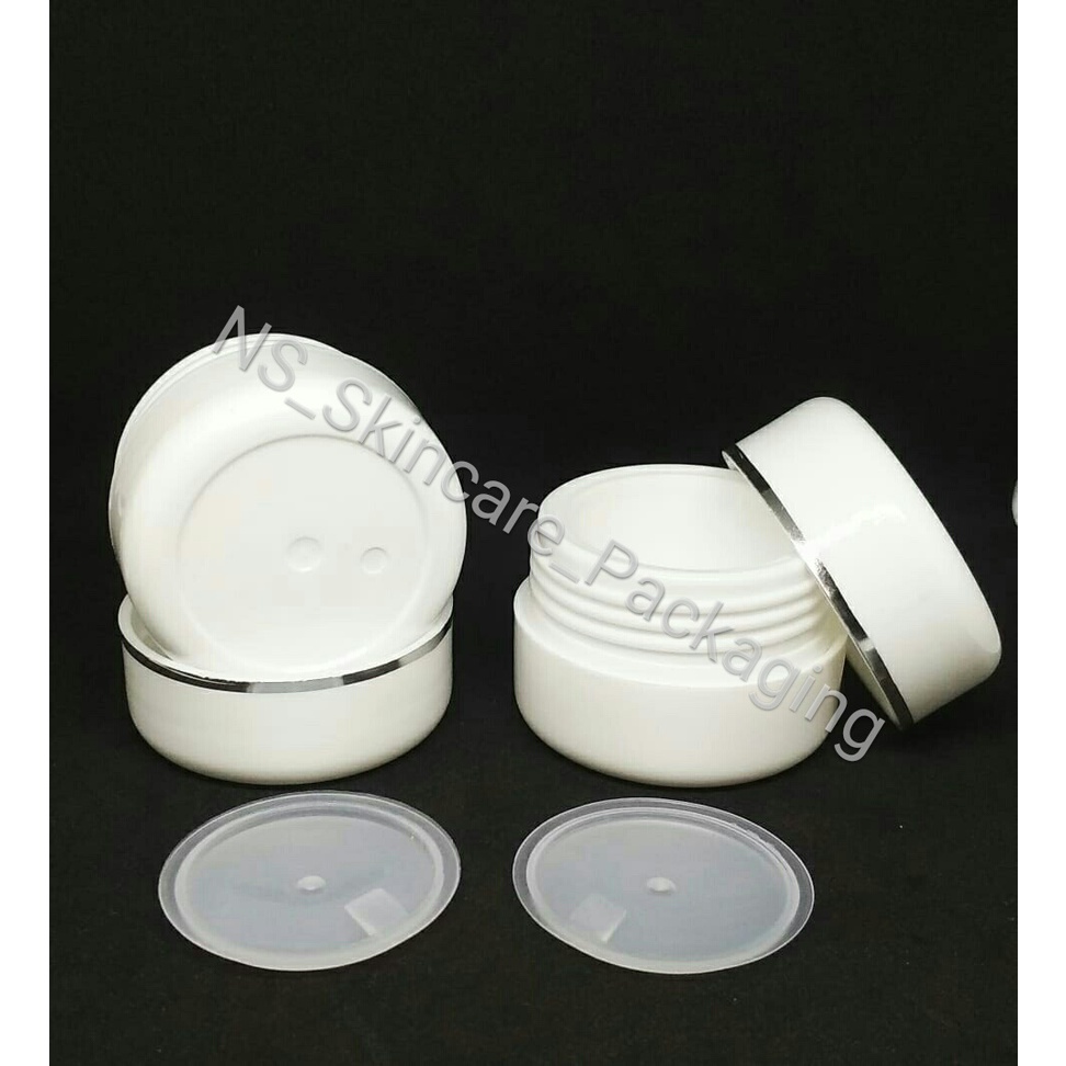 POT CREAM 12,5GR PUTIH LIST SILVER TITIK 2 / Pot Cream HN Termurah