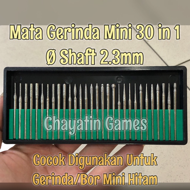 Mata Bor / Gerinda Mini 30 in 1 Ukuran Ø Shaft 2.3mm Untuk Mini Drill