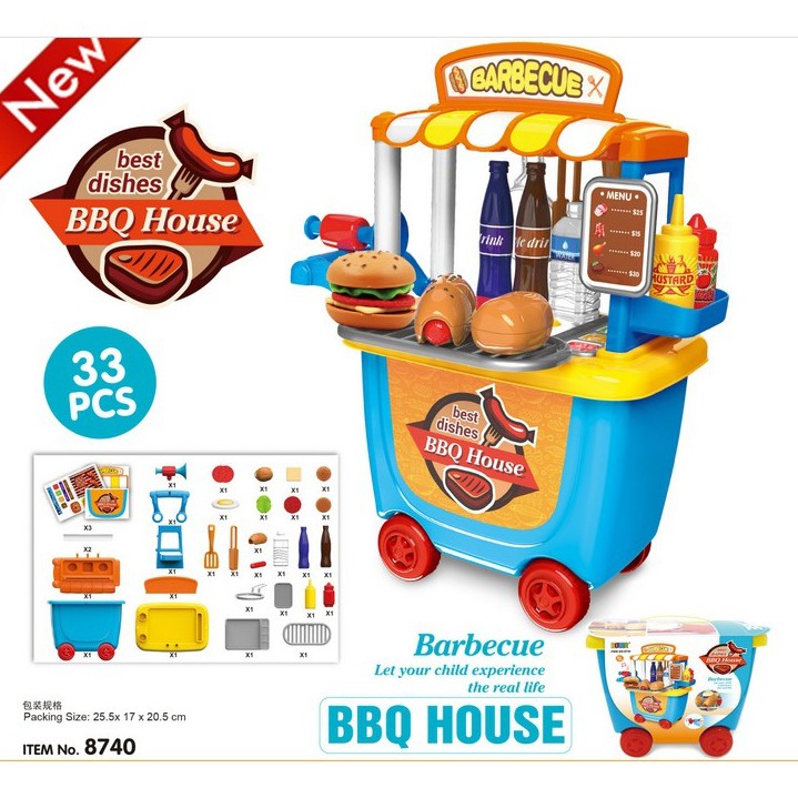 Dream suitcase toolset kitchen set doctor mainan anak box beroda