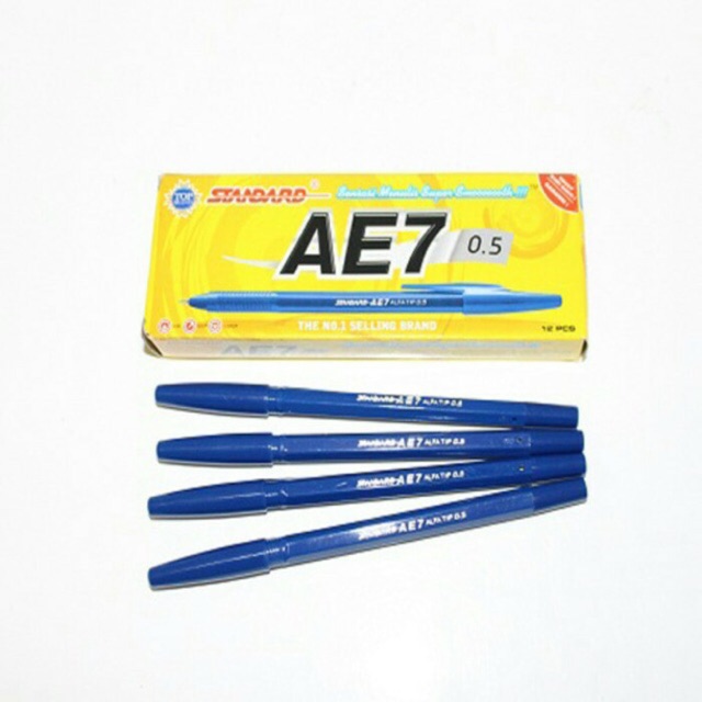 PULPEN BALLPOINT STANDARD AE 7 HITAM / BIRU / MERAH GROSIR TERMURAH