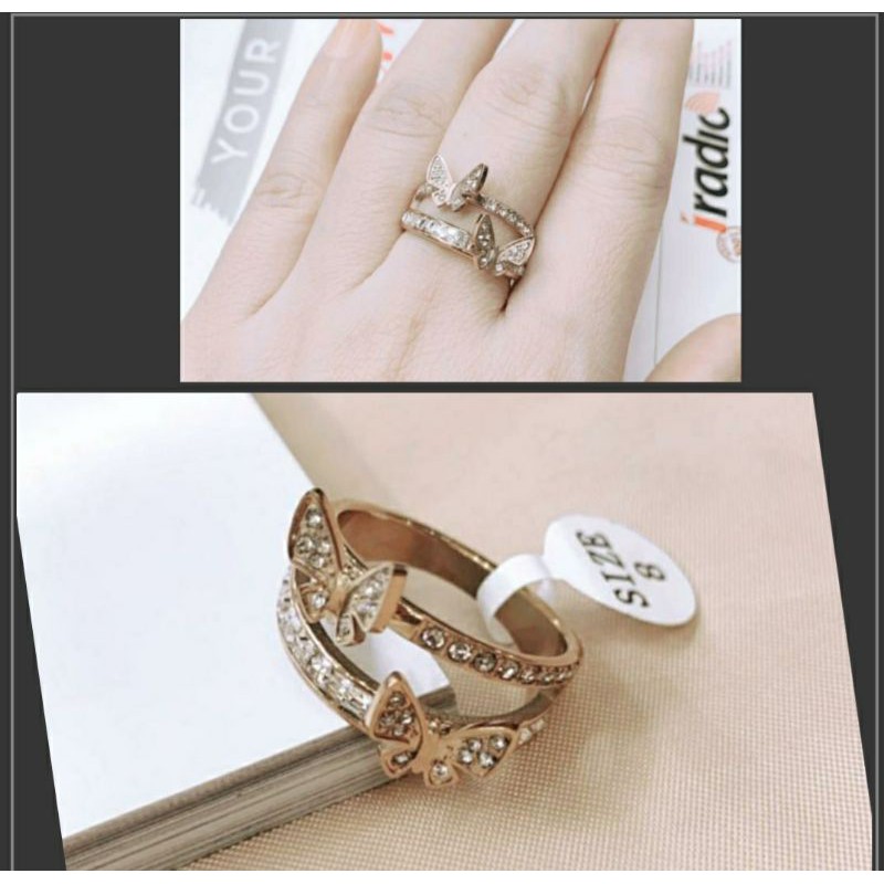 Cincin Titanium asli Ring Stainless steel Rosegold Premium Quality Anti karat anti alergi 02