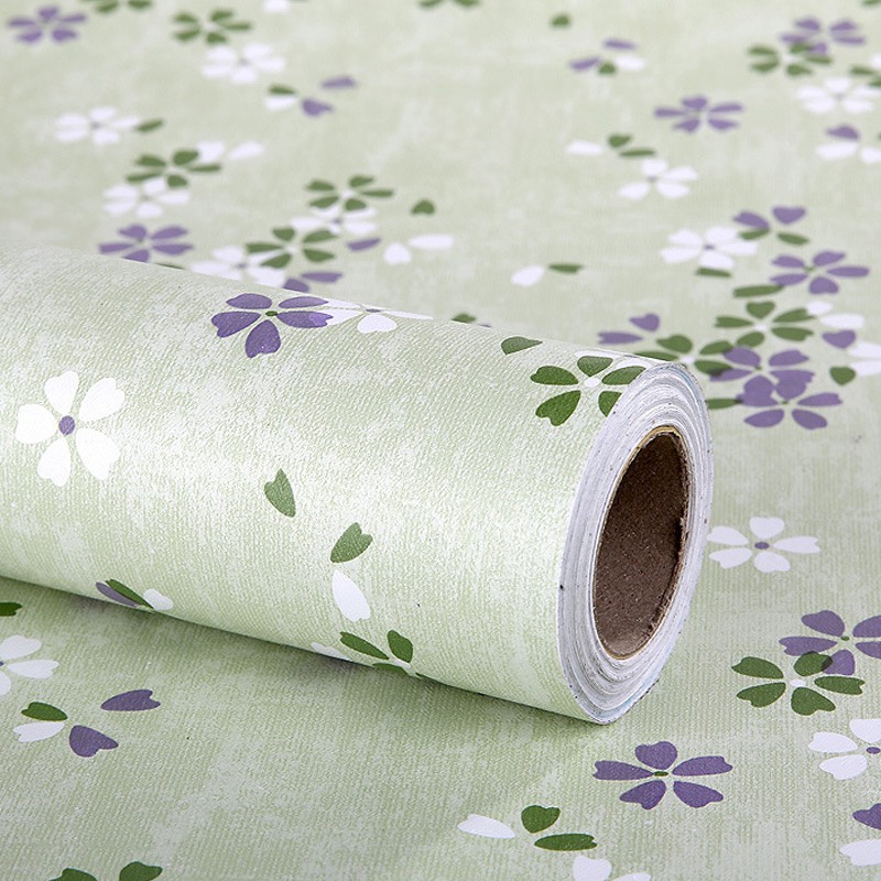 10347 WALLPAPER STICKER DINDING MURAH, UK 10 METER, DAUN HIJAU