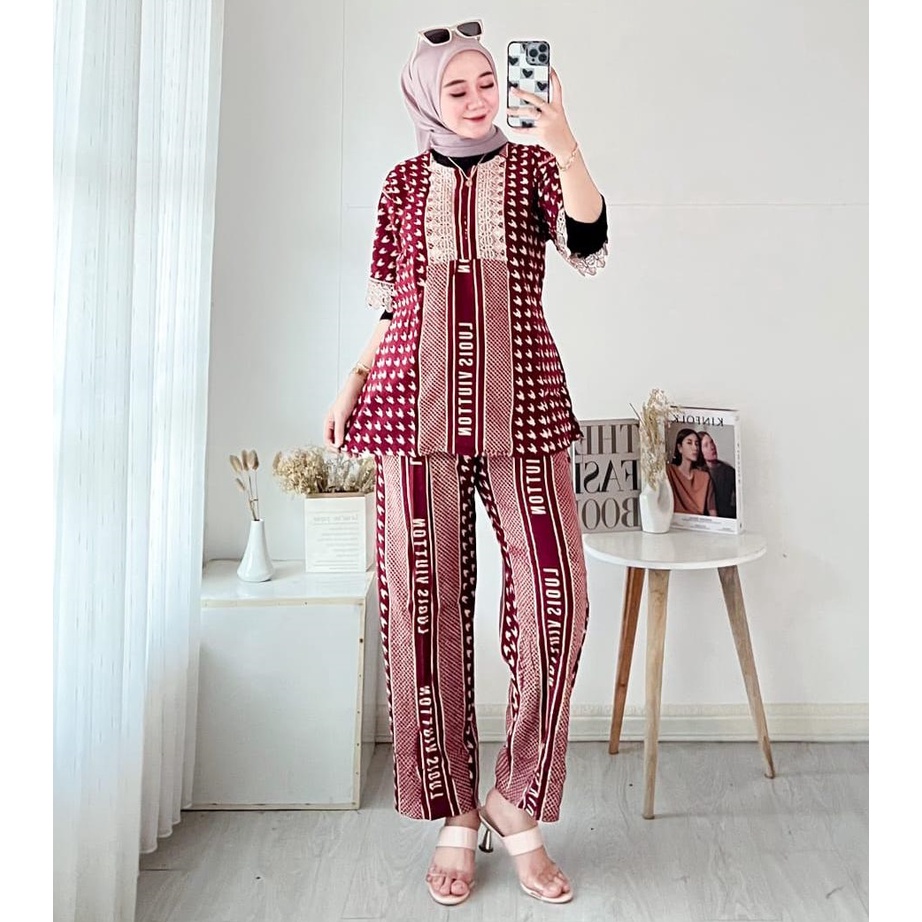 Setelan Renda Celana Panjang/ Daster Pekalongan/ Daster Modis