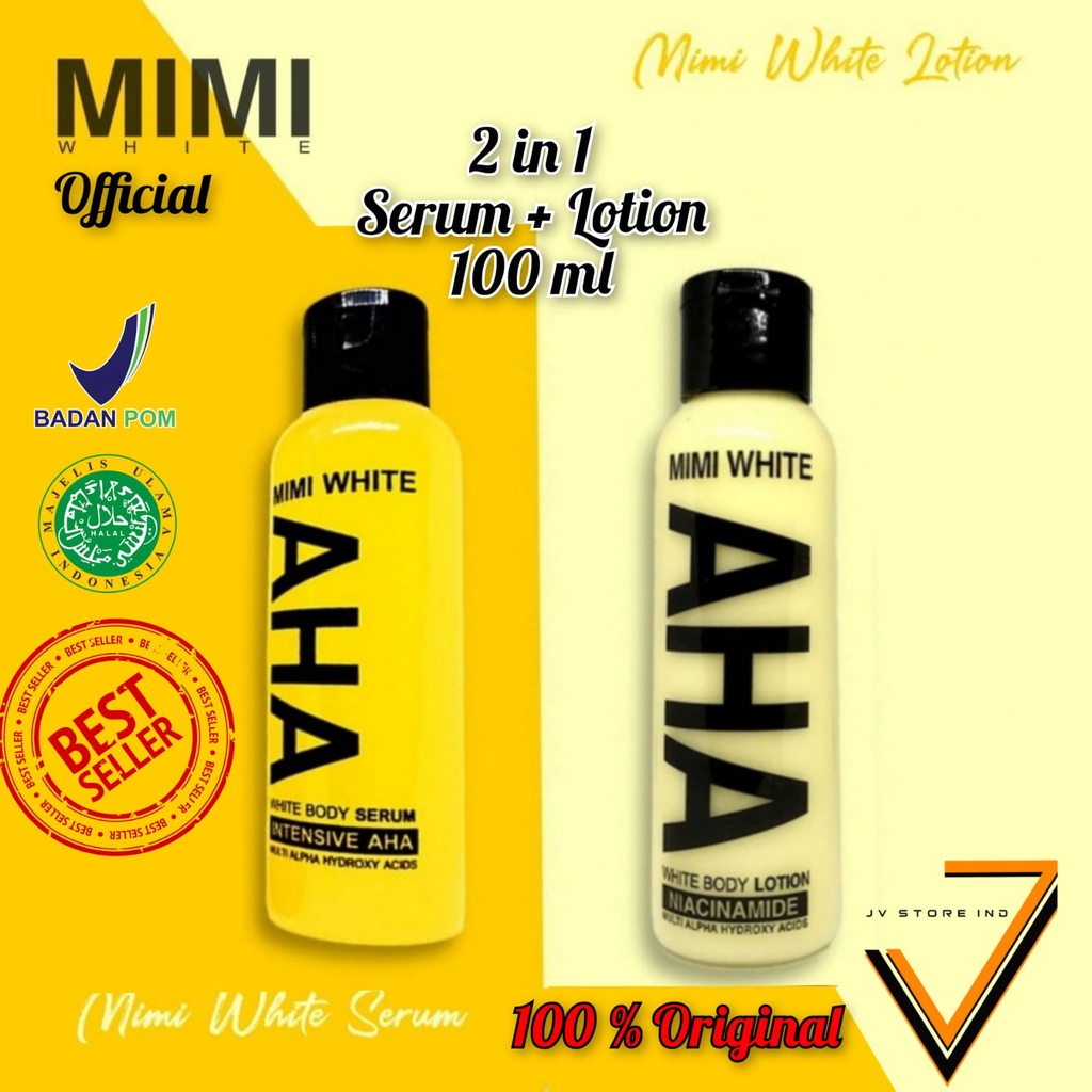 Mimi White AHA Paket 2 IN 1 Lotion 100ml + Serum 100ml