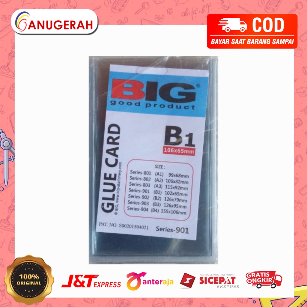 

BIG B1 901 KEPLEK NAMA / PLASTIK ID CARD BENING / TRANSPARAN (PACK)