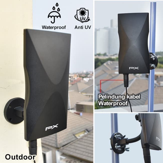 Antena TV Digital Indoor Outdoor Resolusi Tinggi + Kabel HD PX DA-5900B