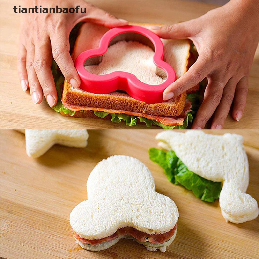 Set Cetakan Pemotong Roti Sandwich Cookie Biskuit Bahan Baja Untuk Anak