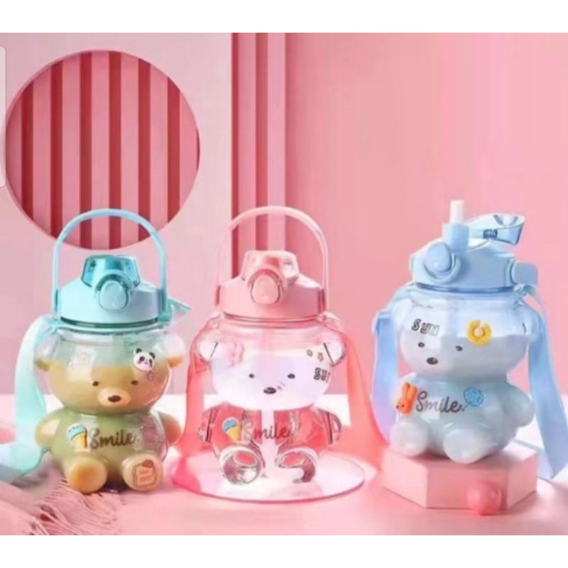 BOTOL MINUM ANAK VIRAL BENTUK BERUANG BENING