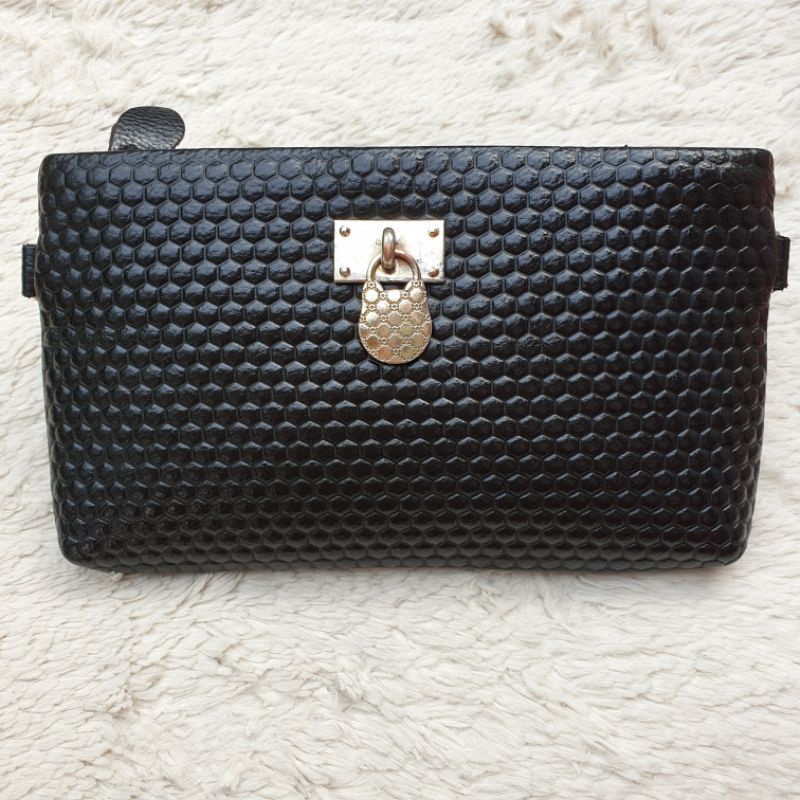 Dompet Pouch Wanita Kulit Asli Hitam