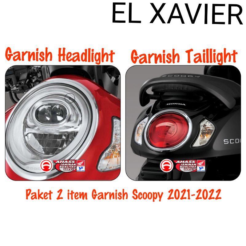 Paket Garnish Head Light & Tail Light Scoopy 2021 2022 Original