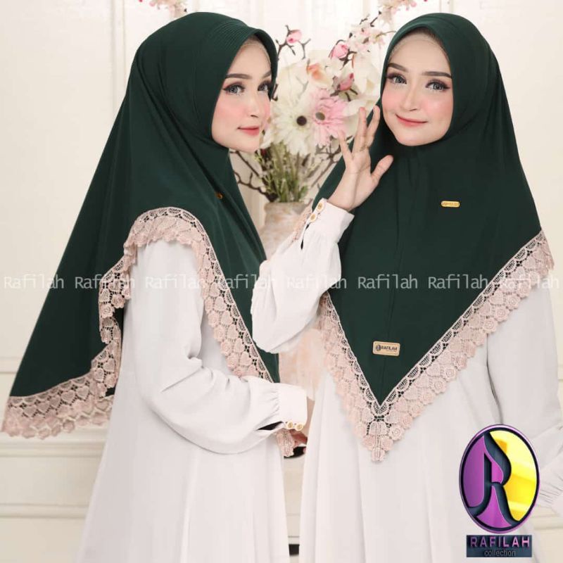 HIJAB INSTAN DANEEN ORIGINAL RAFILAH || JILBAB RENDA PRADA PREMIUM ~ 329
