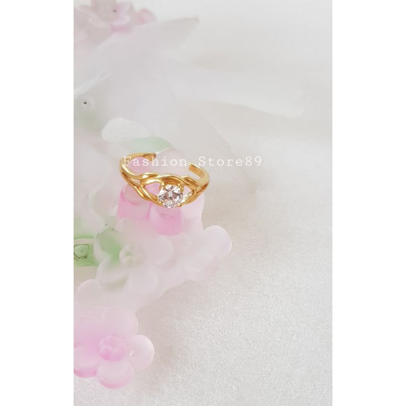 new cincin emas titanium permata putih impor antikarat selamanya Cx012