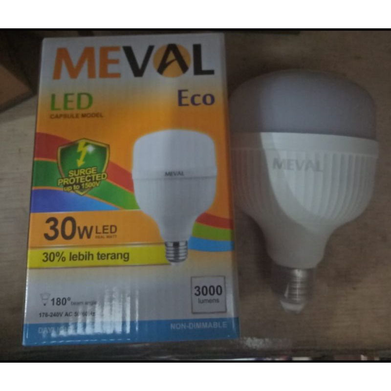 Meval led bulb capsule 30W ECO. 30 watt daylight putih