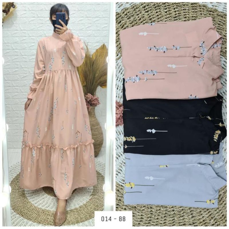 gamis bunga kecil sisa hitam