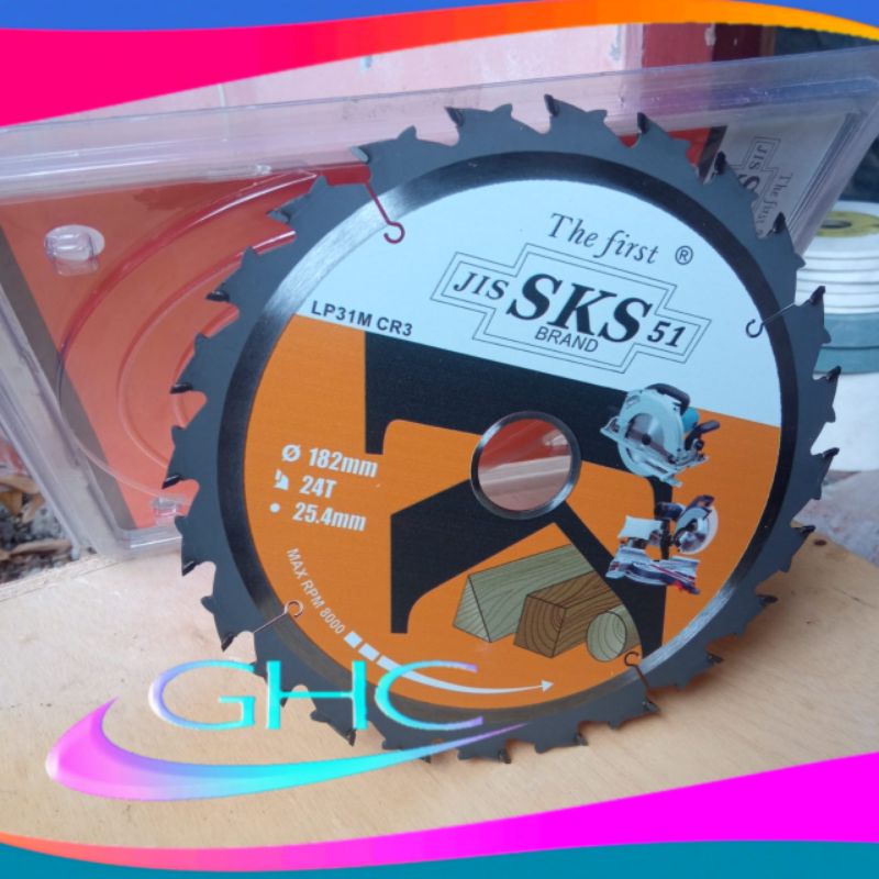 Mata Gergaji Potong Kayu 7 inch 24 T SKS Mata Gergaji Belah kayu 7 inch