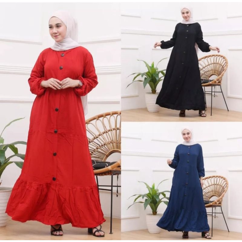 GAMIS RAYON REMPEL SUSUN BUSUI //GAMIS TERMURAH bisa COD//GAMIS MUSLIM