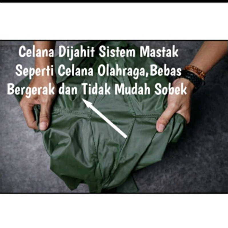 Jas Hujan GNA Bahan PVC 0,25 Tebal Berkualitas,Raincoat Pria Wanita Dewasa Stelan Celana Best Quality