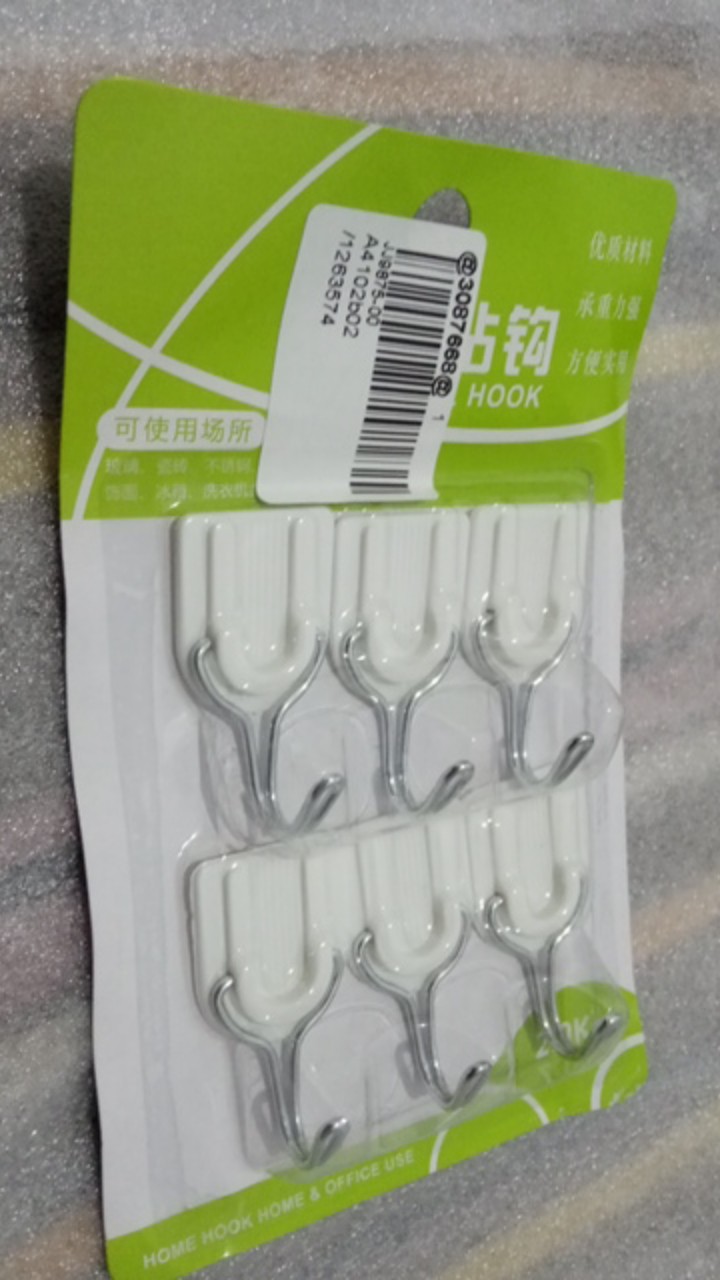 6pcs Plastic White Strong Stick Hook Bathroom Kitchen Wall Hangers Self Adhesive Door Hook Door Suction Cup Suckers Broxah.id