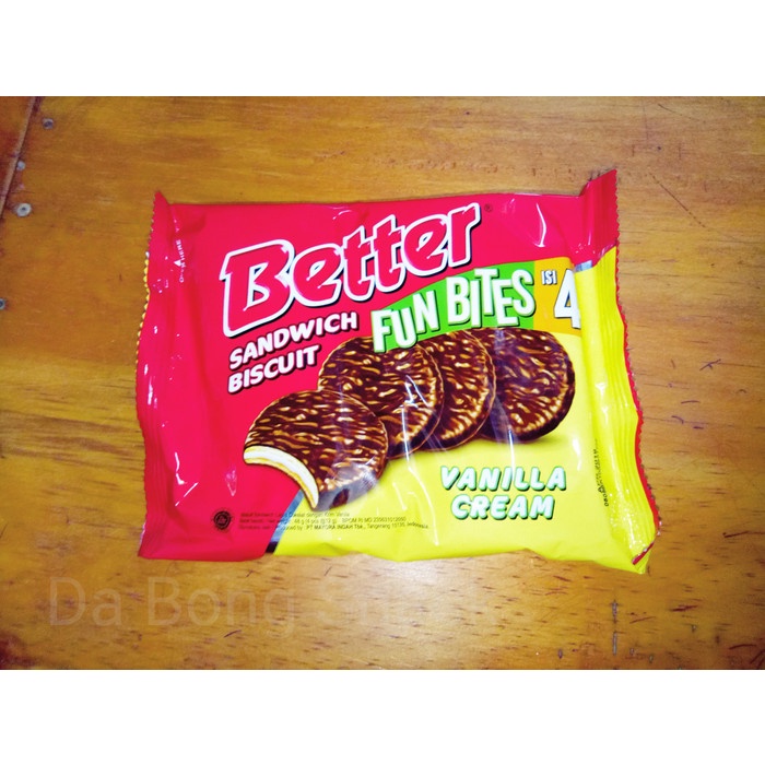 

Better Fun Bites Sandwich biscuit 48gr isi 4pcs snack biscuit murah