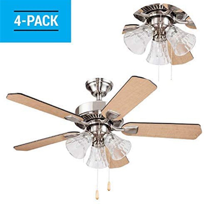 4pcs Ceiling Fan Light Covers Glass Replacement Shades For Fans Fixtures With Decorative Hammered Finish Ee Indonesia - Glass Cover For Ceiling Fan Light