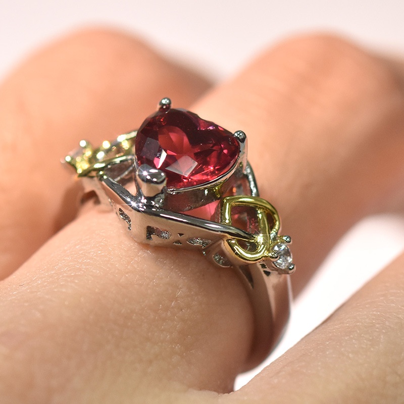 Cincin Sterling Silver 925 Dengan Batu Ruby Asli Untuk Wanita Ccb13