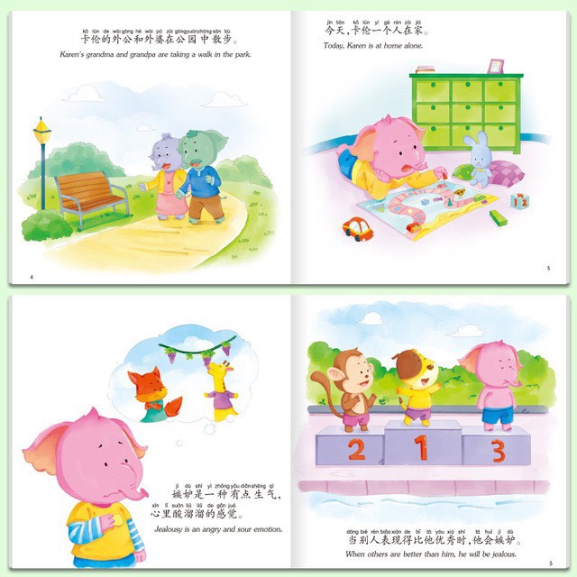 B Story Book Children kid's kids Anak Belajar English Mandarin Scan QR Code Bilingual cover warna buku