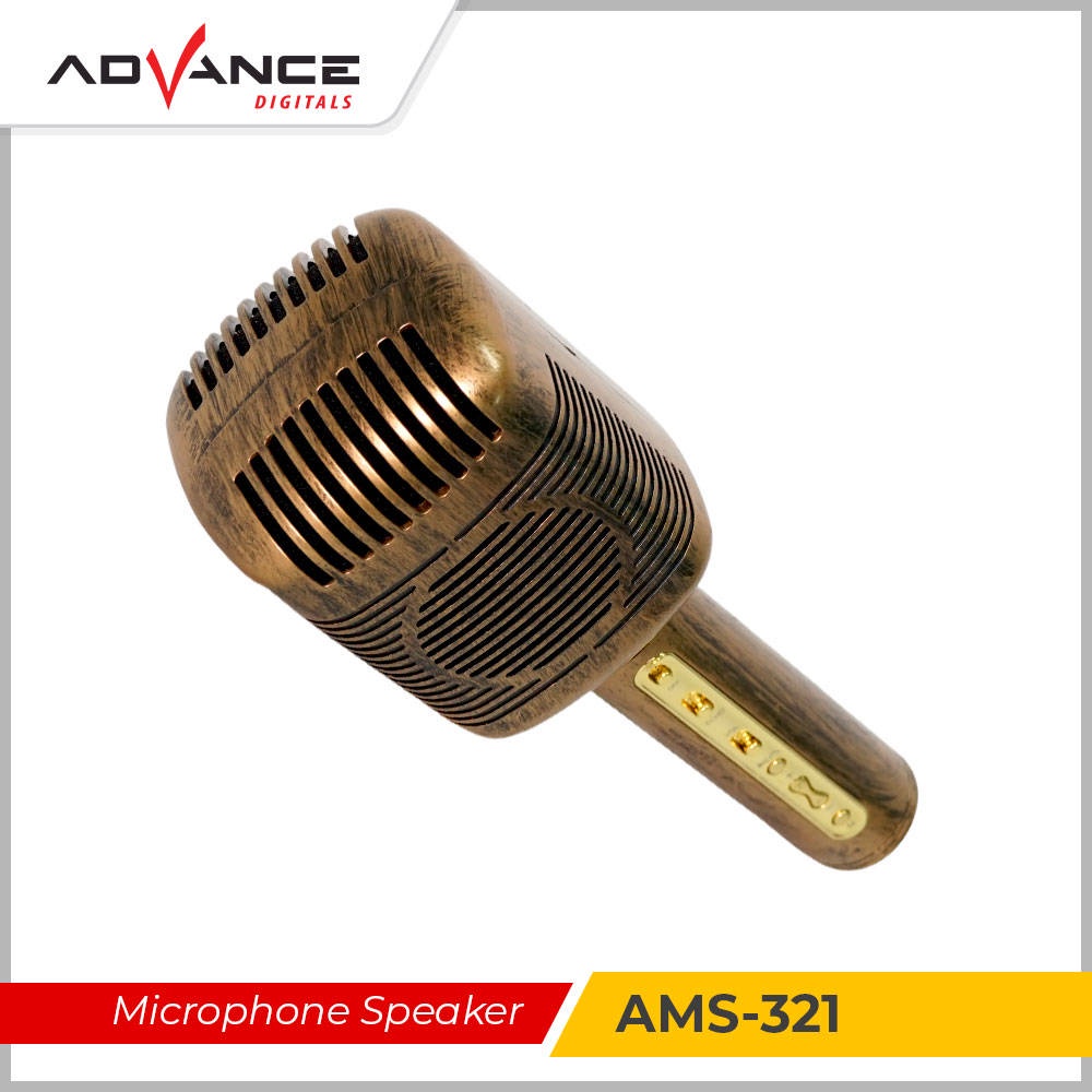 Advance AMS-321 Micrphone Speaker Mic Bluetooth Extra Bass Mode Mic Retro Clasic karaoke multifungsi