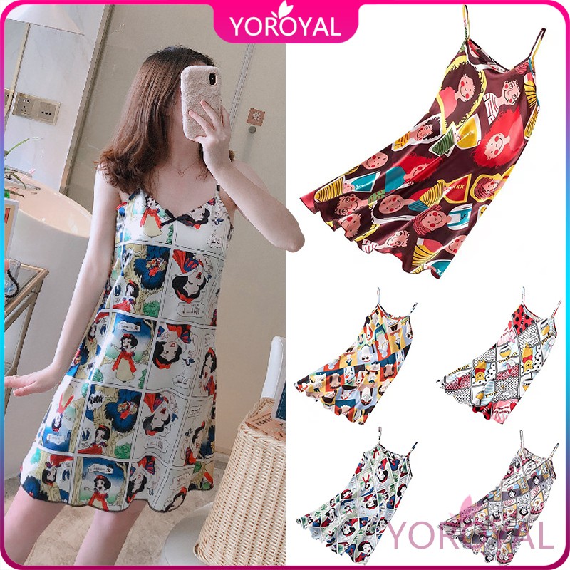 [COD] Baju rumah santai seksi baju tidur seksi dress santai dress tidur seksi Bahan silk sutra halu