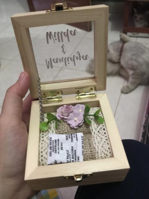 Kotak Cincin Kayu . Kotak Mahar . Ring Bearer . Kotak Cincin Terrarium . Mahar . Seserahan